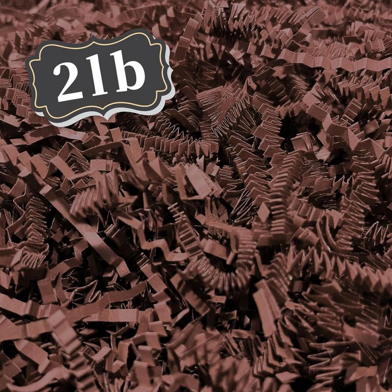 ZEBMOON 2 LB Brown Crinkle Cut Paper Shred Filler Great for Gift Wrapping, Basket Filling, Birthday, Wedding, Halloween, Thanksgiving, Christmas Day, New Year Party Decorations Filling Supplies A - Image 1